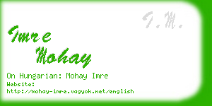 imre mohay business card